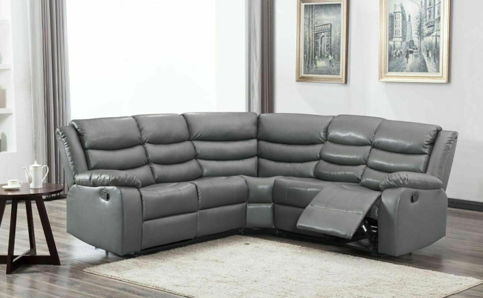 Roma Corner recliner Black/Grey.