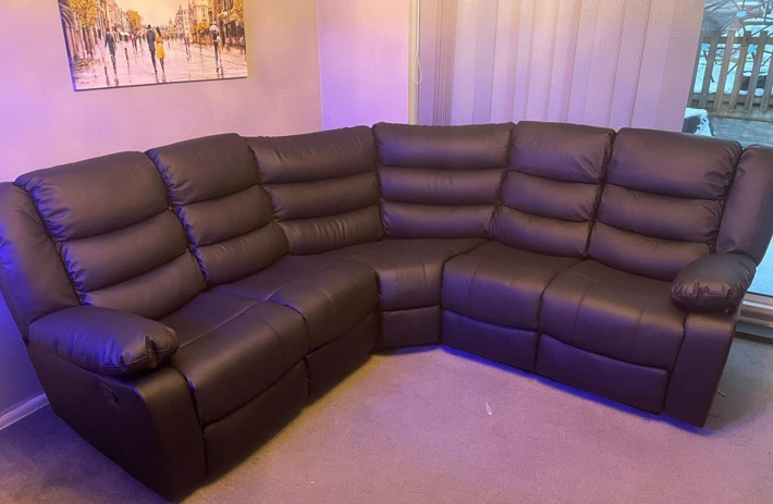 Roma Corner recliner Black/Grey