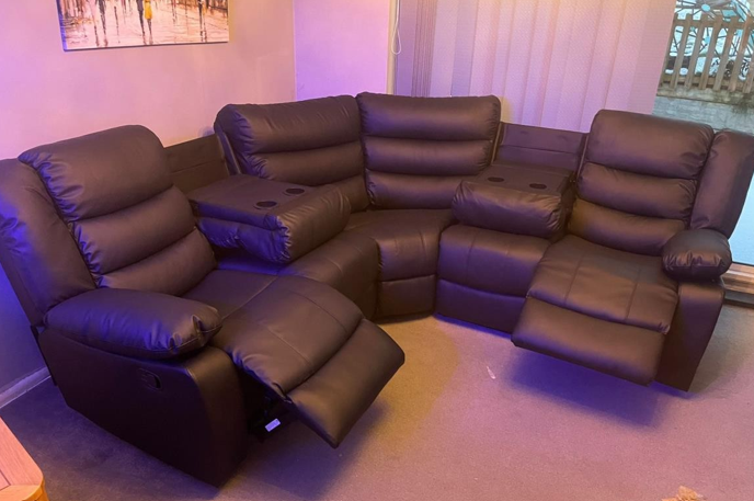 Roma Corner recliner Black/Grey/