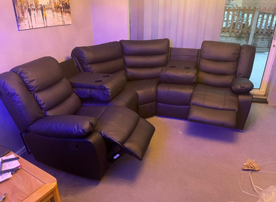 Roma Corner recliner Black/Grey/