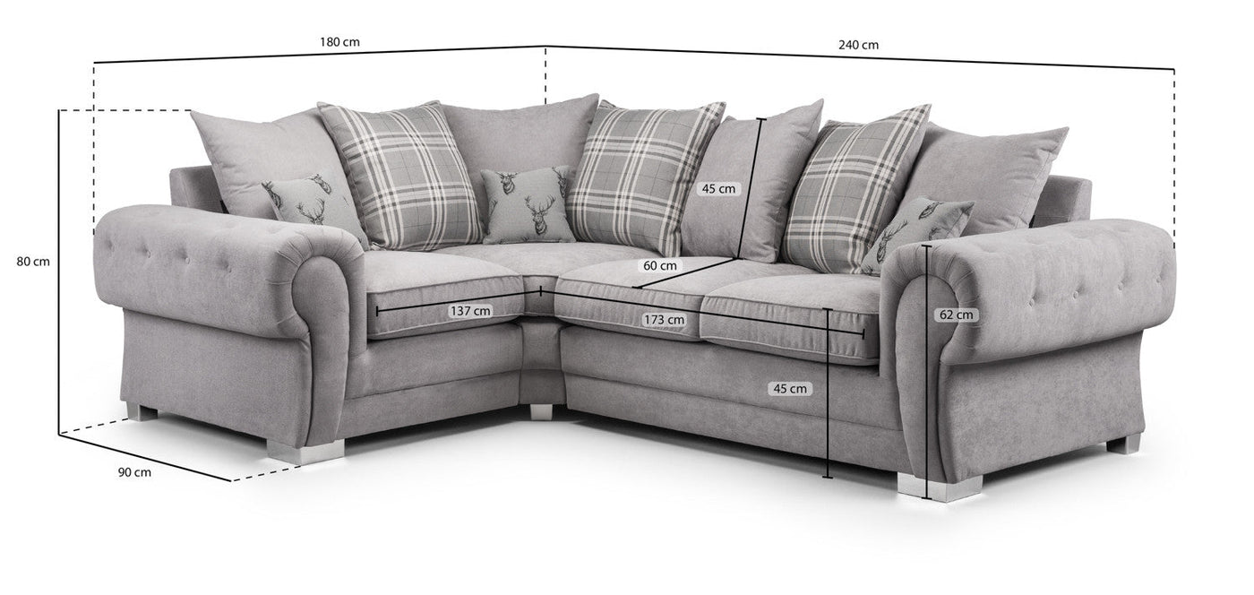 Verona Scatterback Left Hand Facing Corner Sofa