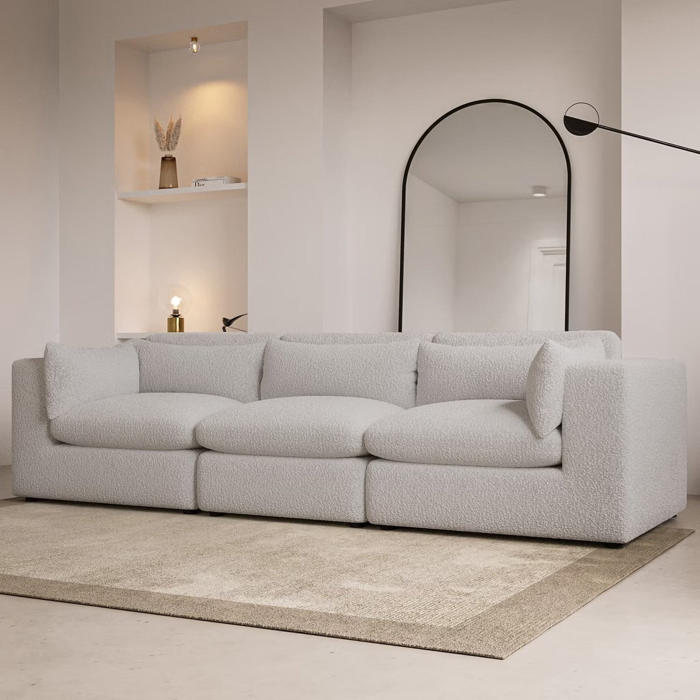 Cloud Boucle 3 Seater modular sofa feather filled