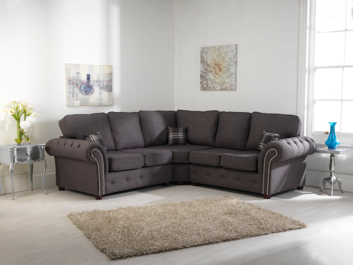 Galaxy wool corner sofa fullback