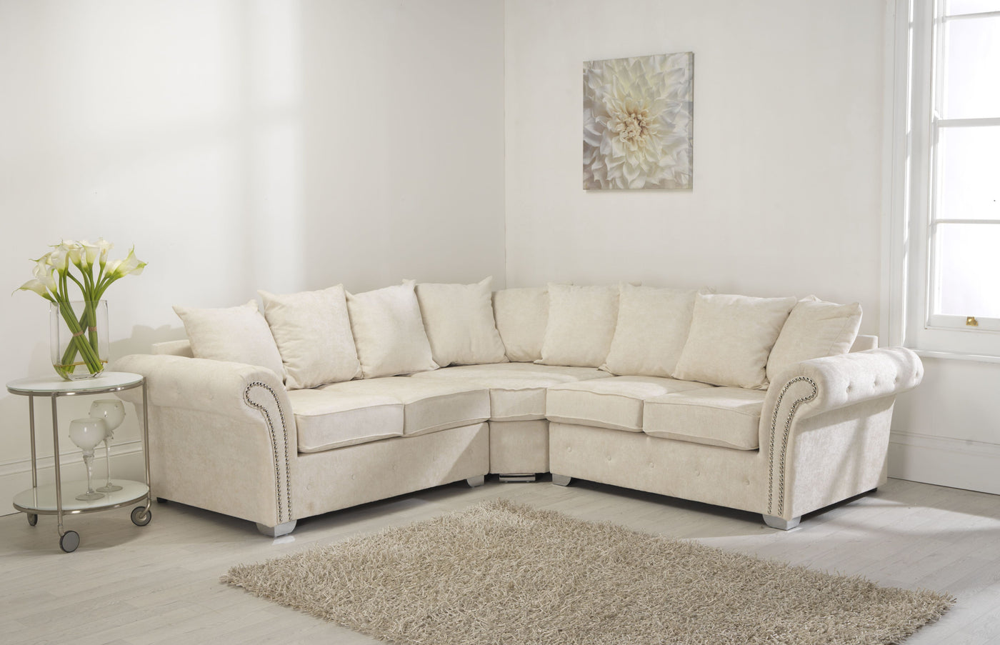 Oxford corner sofa cream