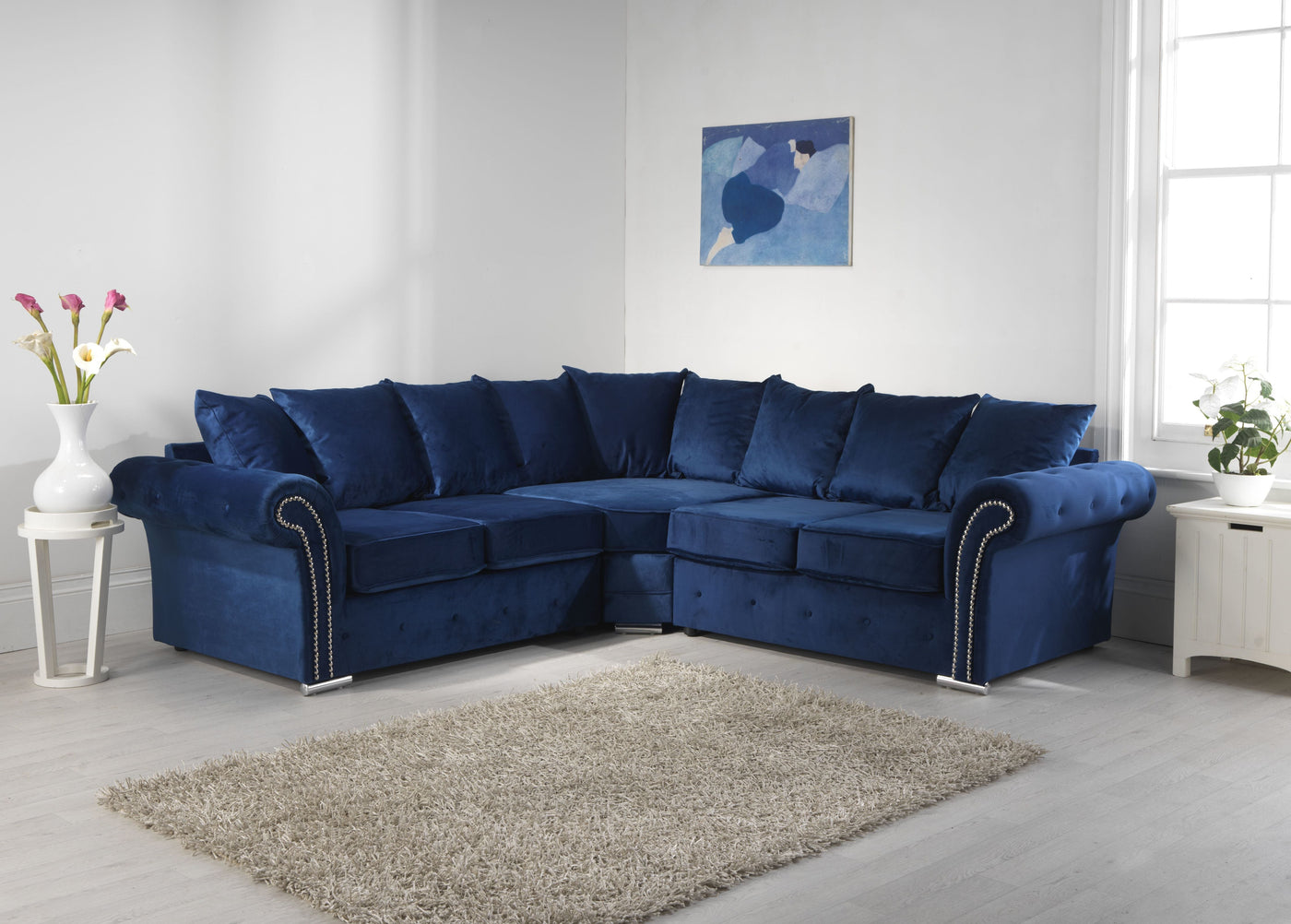 Oxford corner sofa blue Scatter Back