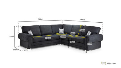 Verona Fullback Large Corner Sofabed