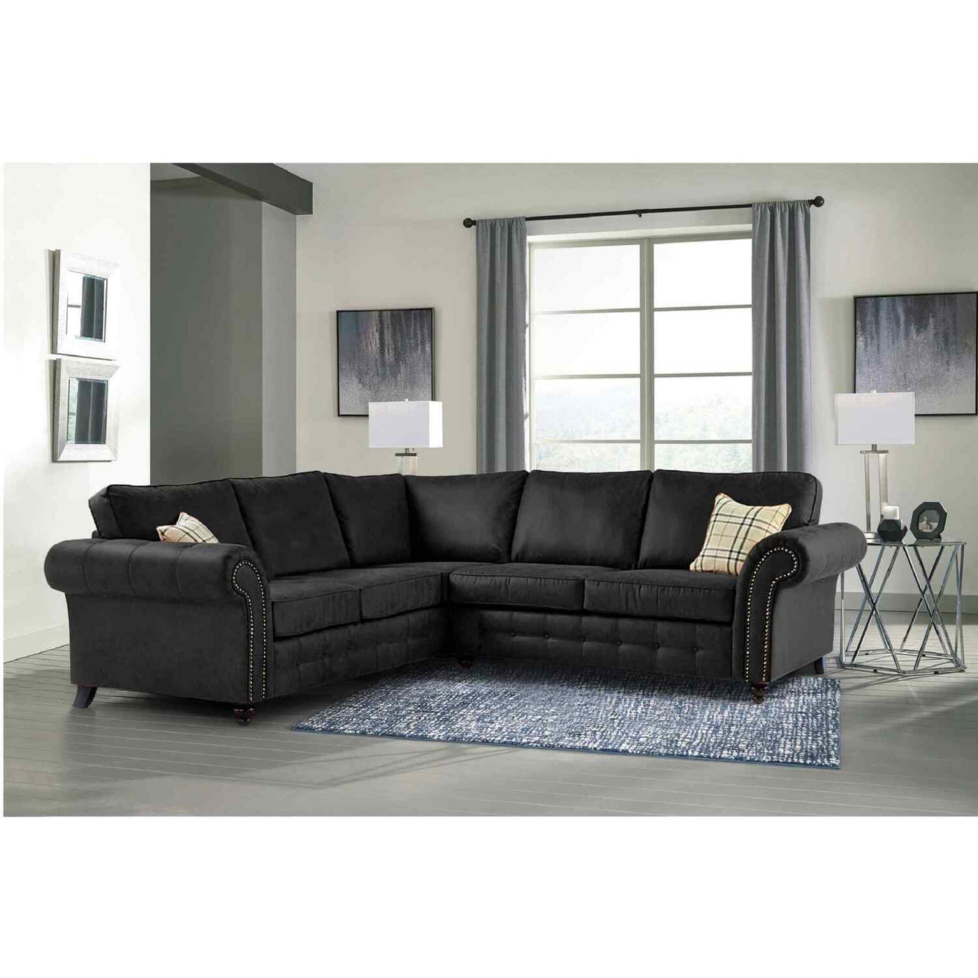 Oakland Corner Sofa Black.