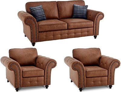 Oakland 3+1+1 Sofa Set Tan.